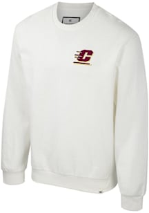 Colosseum Central Michigan Chippewas Mens White Agent Ribbed Long Sleeve Crew Sweatshirt