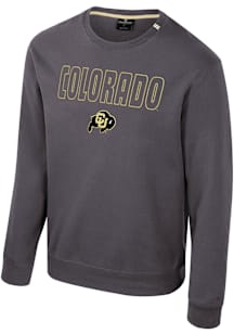 Colosseum Colorado Buffaloes Mens Charcoal Zion Long Sleeve Crew Sweatshirt