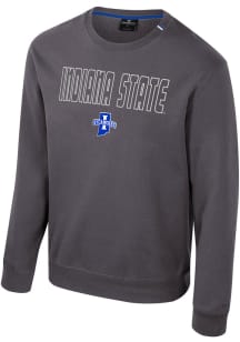 Colosseum Indiana State Sycamores Mens Charcoal Zion Long Sleeve Crew Sweatshirt