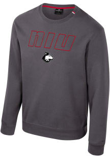 Colosseum Northern Illinois Huskies Mens Charcoal Zion Long Sleeve Crew Sweatshirt