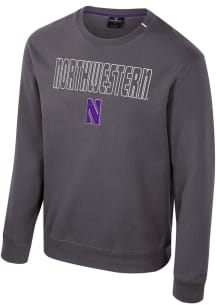 Mens Northwestern Wildcats Charcoal Colosseum Zion Crew Sweatshirt