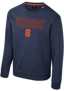 Colosseum Syracuse Orange Mens Navy Blue Zion Long Sleeve Crew Sweatshirt