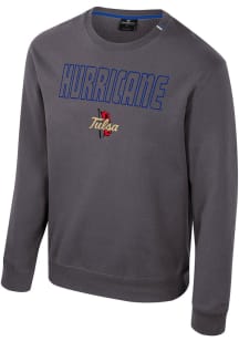 Colosseum Tulsa Golden Hurricane Mens Charcoal Zion Long Sleeve Crew Sweatshirt