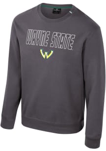 Colosseum Wayne State Warriors Mens Charcoal Zion Long Sleeve Crew Sweatshirt