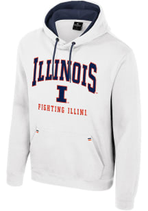 Mens Illinois Fighting Illini White Colosseum Zion Hooded Sweatshirt