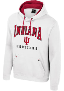 Mens Indiana Hoosiers White Colosseum Zion Hooded Sweatshirt