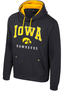 Mens Iowa Hawkeyes Black Colosseum Zion Hooded Sweatshirt