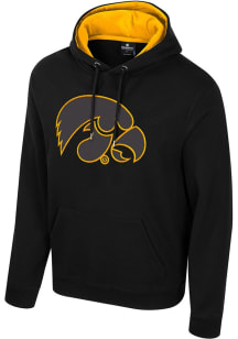 Mens Iowa Hawkeyes Black Colosseum Bioelectric Tonal Hooded Sweatshirt