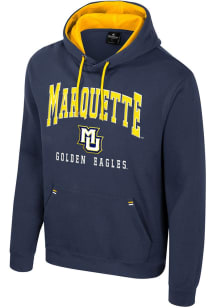 Colosseum Marquette Golden Eagles Mens Navy Blue Zion Long Sleeve Hoodie