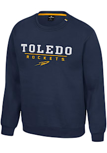 Colosseum Toledo Rockets Mens Navy Blue Charlie Long Sleeve Crew Sweatshirt