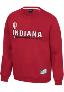 Mens Indiana Hoosiers White Colosseum Charlie Crew Sweatshirt