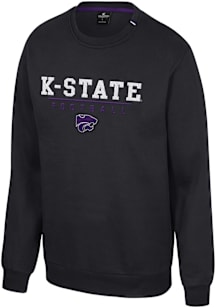 Mens K-State Wildcats Black Colosseum Football Charlie Football Crew Sweatshirt