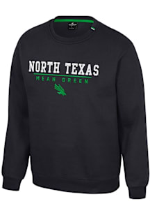 Colosseum North Texas Mean Green Mens Black Charlie Long Sleeve Crew Sweatshirt