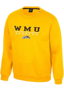 Mens Western Michigan Broncos Gold Colosseum Charlie Crew Sweatshirt