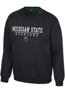 Mens Michigan State Spartans Black Colosseum Charlie Crew Sweatshirt