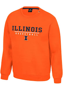 Colosseum Illinois Fighting Illini Mens Orange Charlie Long Sleeve Crew Sweatshirt