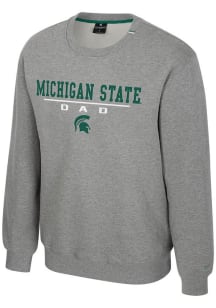 Mens Michigan State Spartans Grey Colosseum Charlie Dad Crew Sweatshirt