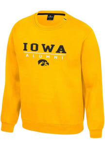 Mens Iowa Hawkeyes Gold Colosseum Charlie Crew Sweatshirt