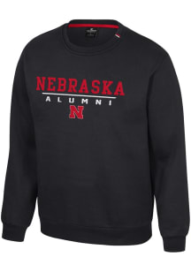 Mens Nebraska Cornhuskers Black Colosseum Charlie Alumni Crew Sweatshirt