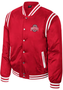 Mens Ohio State Buckeyes Red Colosseum Paddy's Sateen Snap Medium Weight Jacket