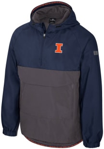 Mens Illinois Fighting Illini Navy Blue Colosseum Gives Back Anorak Light Weight Jacket