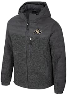Colosseum Colorado Buffaloes Mens Charcoal Nightman Puffer Medium Weight Jacket