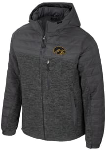 Mens Iowa Hawkeyes Charcoal Colosseum Nightman Puffer Medium Weight Jacket