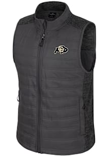 Colosseum Colorado Buffaloes Mens Charcoal Nightman Puffer Sleeveless Jacket
