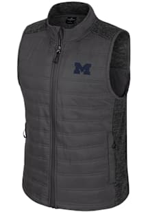 Colosseum Michigan Wolverines Mens Charcoal Nightman Puffer Sleeveless Jacket