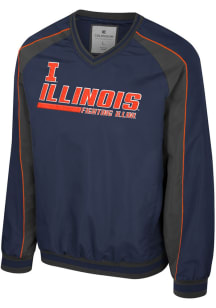 Mens Illinois Fighting Illini Navy Blue Colosseum Goes America Coach Pullover Jackets