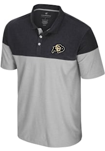 Colosseum Colorado Buffaloes Mens Ash Mac Colorblock Short Sleeve Polo