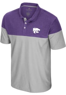 Mens K-State Wildcats Ash Colosseum Mac Colorblock Short Sleeve Polo Shirt