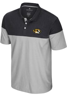 Colosseum Missouri Tigers Mens Ash Mac Colorblock Short Sleeve Polo