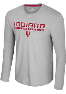 Mens Indiana Hoosiers Ash Colosseum Mac Long Sleeve T-Shirt