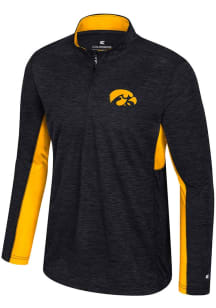 Mens Iowa Hawkeyes Black Colosseum Always Sunny Windshirt Qtr Zip Pullover