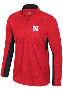 Mens Nebraska Cornhuskers Red Colosseum Always Sunny Windshirt Qtr Zip Pullover