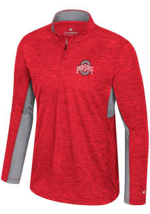 Mens Ohio State Buckeyes Red Colosseum Always Sunny Windshirt Qtr Zip Pullover