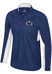 Colosseum Penn State Nittany Lions Mens Navy Blue Always Sunny Windshirt Long Sleeve Qtr Zip Pullo..