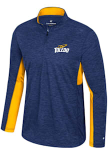Colosseum Toledo Rockets Mens Navy Blue Always Sunny Windshirt Long Sleeve Qtr Zip Pullover