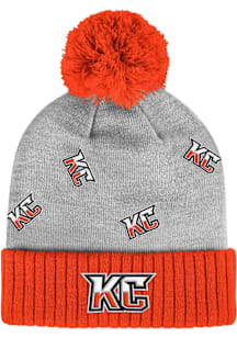 Colosseum Kansas City Mavericks Grey Back In Business Pom Beanie Mens Knit Hat
