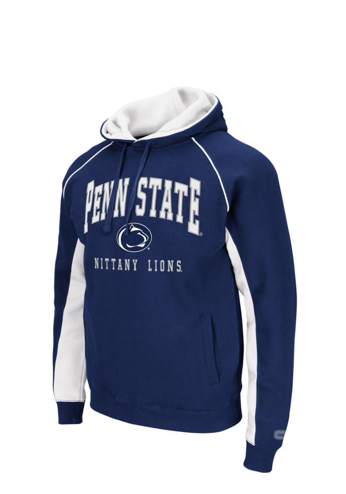 Colosseum Penn State Nittany Lions Mens Navy Blue Crest Big and Tall Hooded Sweatshirt
