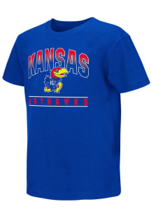Colosseum Kansas Jayhawks Youth Blue Golden Boy Short Sleeve T-Shirt