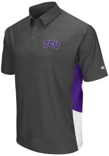 Colosseum TCU Horned Frogs Mens Charcoal The Bro Short Sleeve Polo