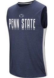 Colosseum Penn State Nittany Lions Mens Navy Blue Hanging Curveball Short Sleeve Tank Top