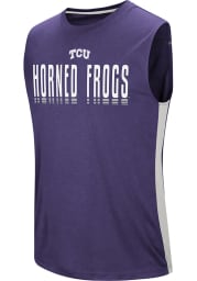 Colosseum TCU Horned Frogs Mens Purple Hanging Curveball Short Sleeve Tank Top