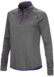 Colosseum Horned Frogs Womens Charcoal Shark 1/4 Zip Pullover