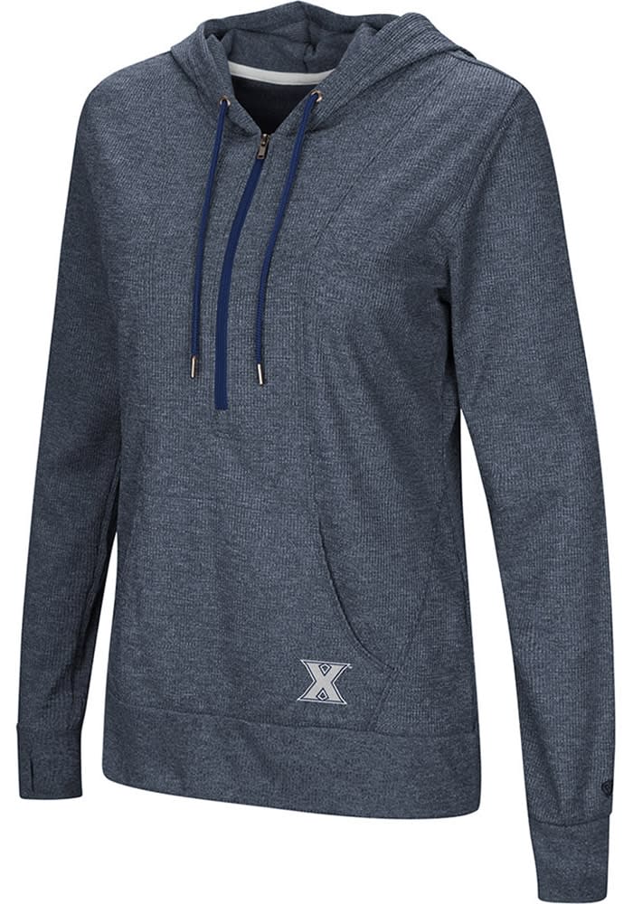 Colosseum Xavier Musketeers Womens Navy Blue Sugar Qtr Zip Pullover