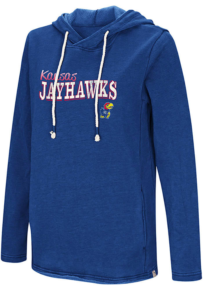 Colosseum Kansas Jayhawks Womens Blue Journey Hooded Sweatshirt