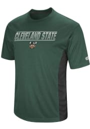 Colosseum Cleveland State Vikings Green Beamer Short Sleeve T Shirt