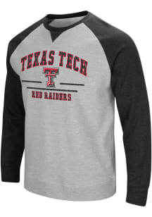 Colosseum Texas Tech Red Raiders Mens Grey Turf Long Sleeve Fashion Sweatshirt